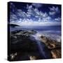 Rocky Shore and Tranquil Sea, Portoscuso, Sardinia, Italy-null-Stretched Canvas