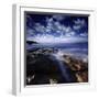 Rocky Shore and Tranquil Sea, Portoscuso, Sardinia, Italy-null-Framed Photographic Print