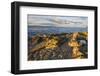 Rocky shore near Catacol looking out across the Kilbrannan Sound to Mull of Kintyre, Isle of Arran,-Gary Cook-Framed Photographic Print