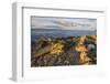 Rocky shore near Catacol looking out across the Kilbrannan Sound to Mull of Kintyre, Isle of Arran,-Gary Cook-Framed Photographic Print