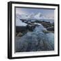 Rocky Shore Next to Vareid (Village) in Direction to Flakstad (Municipality), Stortinden (Mountain-Rainer Mirau-Framed Photographic Print