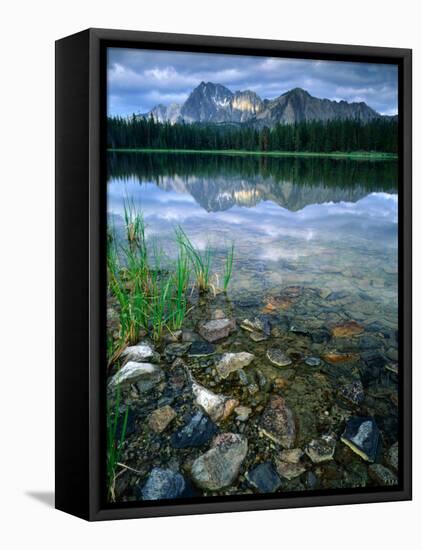 Rocky Shore of Frog Lake, Challis National Forest, Sawtooth National Recreation Area, Idaho, USA-Scott T^ Smith-Framed Stretched Canvas