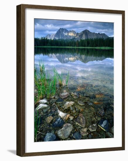 Rocky Shore of Frog Lake, Challis National Forest, Sawtooth National Recreation Area, Idaho, USA-Scott T^ Smith-Framed Premium Photographic Print