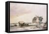 Rocky Shore, with Dismantled Vessel-George the Elder Chambers-Framed Stretched Canvas