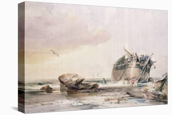 Rocky Shore, with Dismantled Vessel-George the Elder Chambers-Stretched Canvas