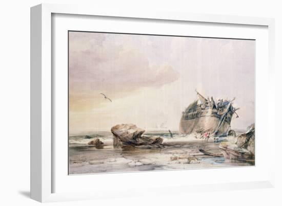 Rocky Shore, with Dismantled Vessel-George the Elder Chambers-Framed Giclee Print