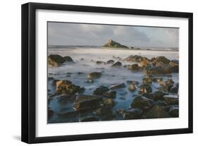 Rocky Shoreline and St. Michaels Mount, Early Morning, Cornwall, England, United Kingdom, Europe-Mark Doherty-Framed Photographic Print