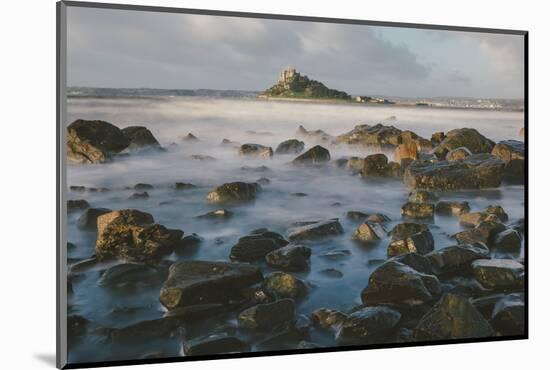 Rocky Shoreline and St. Michaels Mount, Early Morning, Cornwall, England, United Kingdom, Europe-Mark Doherty-Mounted Photographic Print