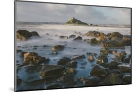 Rocky Shoreline and St. Michaels Mount, Early Morning, Cornwall, England, United Kingdom, Europe-Mark Doherty-Mounted Photographic Print