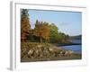 Rocky Shoreline and Trees at the Scenic Harbour, Bar Harbour, Maine, New England, USA-Amanda Hall-Framed Photographic Print