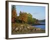 Rocky Shoreline and Trees at the Scenic Harbour, Bar Harbour, Maine, New England, USA-Amanda Hall-Framed Photographic Print