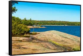 Rocky shoreline at the Killbear Provincial Park, Ontario, Canada-null-Framed Stretched Canvas