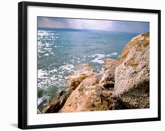 Rocky Shoreline with Salt Crystals, Dead Sea, Jordan-Cindy Miller Hopkins-Framed Photographic Print