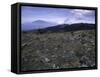 Rocky Terrain with Mountain in the Distance, Kilimanjaro-Michael Brown-Framed Stretched Canvas