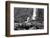 Rocky Water Falll in Black and White.-Hannamariah-Framed Photographic Print