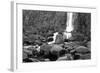 Rocky Water Falll in Black and White.-Hannamariah-Framed Photographic Print