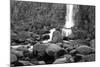 Rocky Water Falll in Black and White.-Hannamariah-Mounted Photographic Print