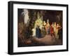 Rococo genre scene: French Comedy --Jean Antoine Watteau-Framed Giclee Print