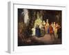 Rococo genre scene: French Comedy --Jean Antoine Watteau-Framed Giclee Print