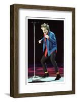 Rod Stewart in Concert in Keil Germany December 1998 on Stage Microphone Dancing-null-Framed Photographic Print