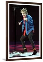 Rod Stewart in Concert in Keil Germany December 1998 on Stage Microphone Dancing-null-Framed Photographic Print