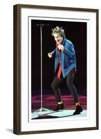 Rod Stewart in Concert in Keil Germany December 1998 on Stage Microphone Dancing-null-Framed Photographic Print