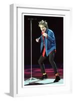 Rod Stewart in Concert in Keil Germany December 1998 on Stage Microphone Dancing-null-Framed Photographic Print