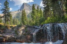 Reynolds Mountain and Virginia Falls, Glacier National Park, Montana, USA-Roddy Scheer-Photographic Print