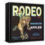 Rodeo Apple Label - Wenatchee, WA-Lantern Press-Framed Stretched Canvas