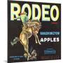 Rodeo Apple Label - Wenatchee, WA-Lantern Press-Mounted Art Print