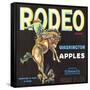 Rodeo Apple Label - Wenatchee, WA-Lantern Press-Framed Stretched Canvas