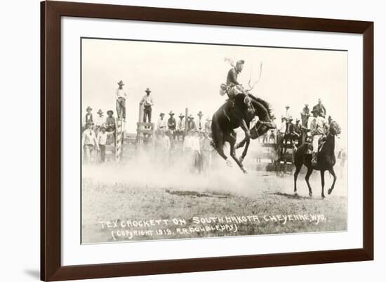 Rodeo Bronco Buster, Cheyenne, Wyoming-null-Framed Premium Giclee Print
