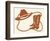 Rodeo, Cowboy Boots, Hat and Rope-Crockett Collection-Framed Giclee Print