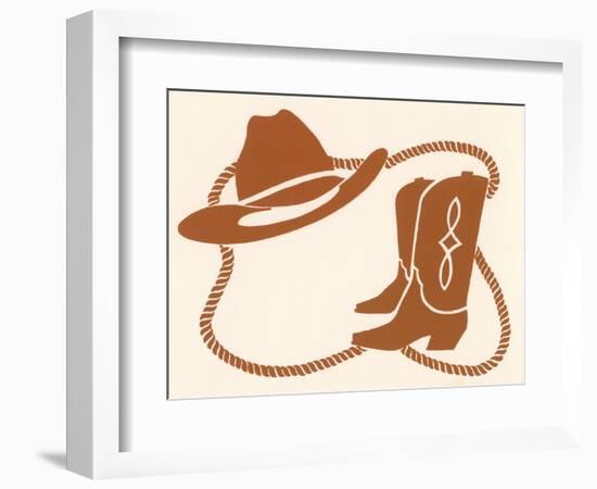 Rodeo, Cowboy Boots, Hat and Rope-Crockett Collection-Framed Giclee Print