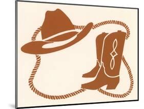 Rodeo, Cowboy Boots, Hat and Rope-Crockett Collection-Mounted Giclee Print