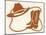 Rodeo, Cowboy Boots, Hat and Rope-Crockett Collection-Mounted Giclee Print