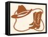 Rodeo, Cowboy Boots, Hat and Rope-Crockett Collection-Framed Stretched Canvas