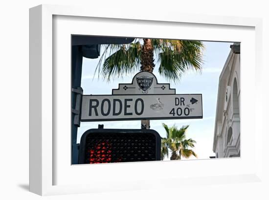 Rodeo Drive Sign Beverly Hills-null-Framed Art Print