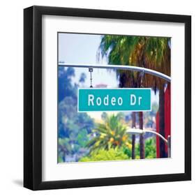 Rodeo Drive Sign Beverly Hills-null-Framed Art Print