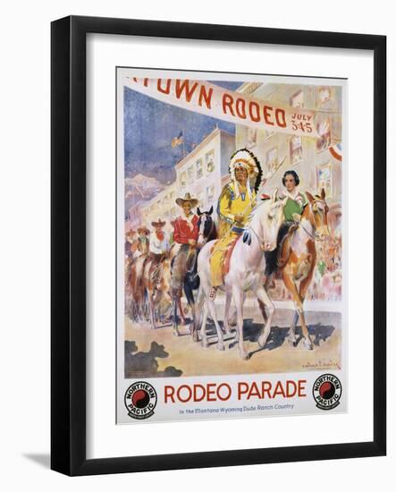 Rodeo Parade Northern Pacific Railroad Poster-Edward Brener-Framed Giclee Print