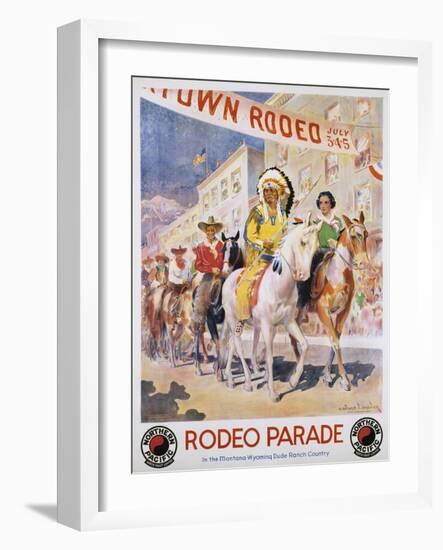 Rodeo Parade Northern Pacific Railroad Poster-Edward Brener-Framed Giclee Print