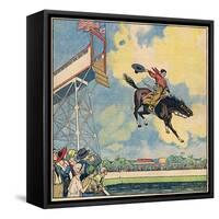 Rodeo Rider's Leap-R Moritz-Framed Stretched Canvas