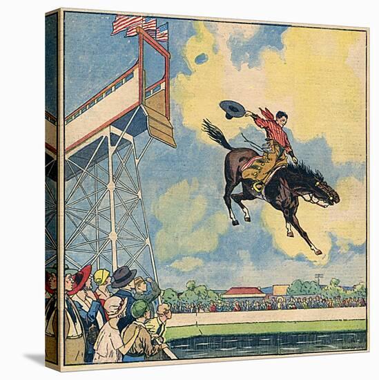 Rodeo Rider's Leap-R Moritz-Stretched Canvas