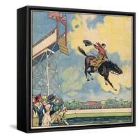 Rodeo Rider's Leap-R Moritz-Framed Stretched Canvas