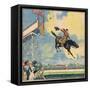 Rodeo Rider's Leap-R Moritz-Framed Stretched Canvas