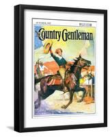 "Rodeo Riders," Country Gentleman Cover, October 1, 1927-Frank Schoonover-Framed Giclee Print