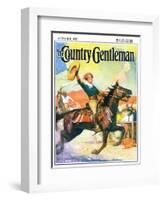 "Rodeo Riders," Country Gentleman Cover, October 1, 1927-Frank Schoonover-Framed Giclee Print