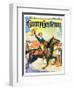 "Rodeo Riders," Country Gentleman Cover, October 1, 1927-Frank Schoonover-Framed Giclee Print