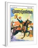 "Rodeo Riders," Country Gentleman Cover, October 1, 1927-Frank Schoonover-Framed Giclee Print