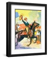 "Rodeo Riders,"October 1, 1927-Frank Schoonover-Framed Giclee Print